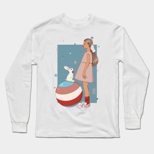 Girl with the Bunny Long Sleeve T-Shirt